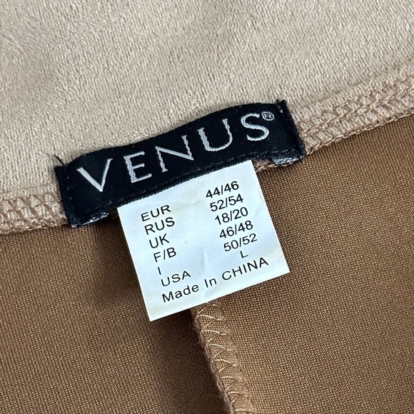 Venus LARGE Tan Faux Suede Boho Steampunk Jacket with Lace Accents - Picture 10 of 12